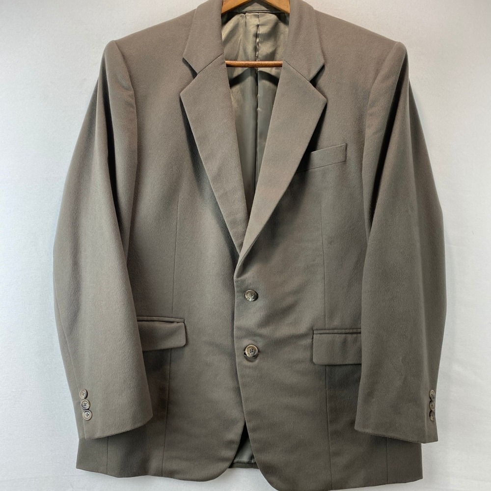 VTG  Bespoke Colombo Luxury Cashmere Blazer Mens 48 Taupe Sport Coat Italy Made
